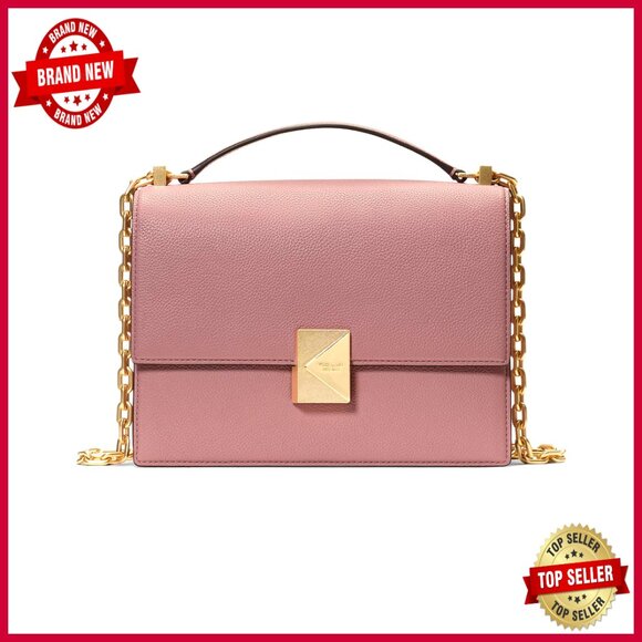 Pebbled Leather Crossbody Bag with Adjustable Chain Strap Magnetic Closure